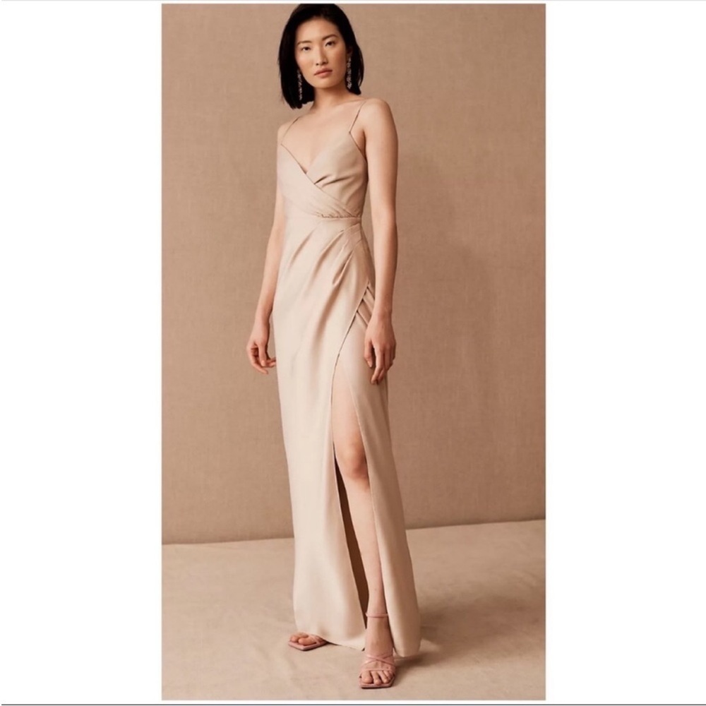 BHLDN Freya Satin Charmeuse Dress Elegant Cream Evening Gown Size XS